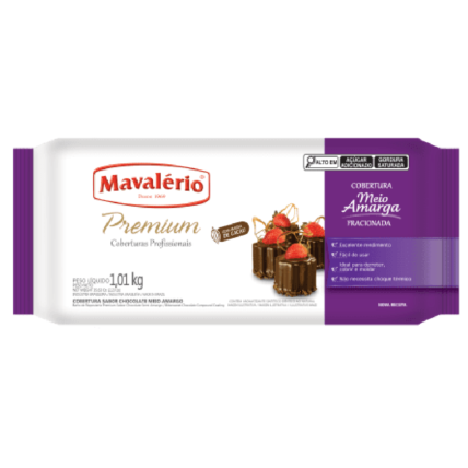 Cobertura Barra Chocolate Meio Amargo Premium Mavalério 1,01kg para Confeitaria Profissional – Chocolandia