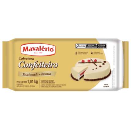 Cobertura Confeiteiro Mavalério Branca 1,01kg – Chocolate Fracionado Profissional Premium | Chocolândia