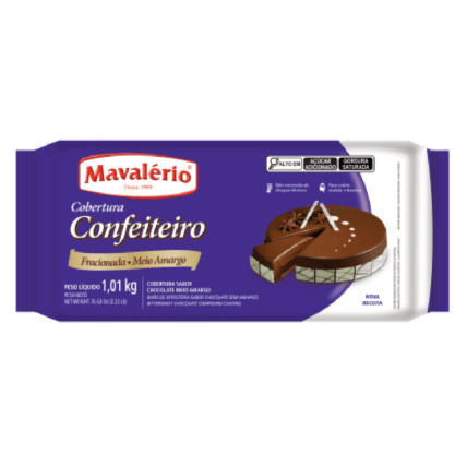 Cobertura Confeiteiro Meio Amargo Mavalerio 1,01kg Premium para Confeitaria – Chocolândia