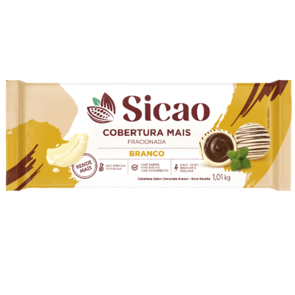 Cobertura Fracionada Mais Sicao Barra Branco 1,01kg para Confeitaria Profissional – Chocolândia