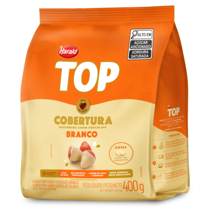 Cobertura Fracionada em Gotas Branco Top Harald 400g