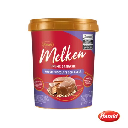 Creme Ganache Sabor Chocolate com Avelã Harald 1kg Pronto para Recheios e Coberturas – Chocolândia