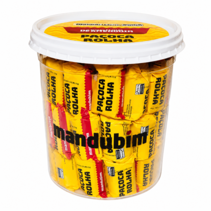 Paçoca Mandubim Rolha Embalagem 1,020kg Doce de Amendoim Tradicional Chocolandia