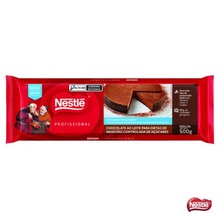 Chocolate em Barra Diet Ao Leite Nestlé 500g para Confeitaria e Receitas sem Açúcar – Chocolândia