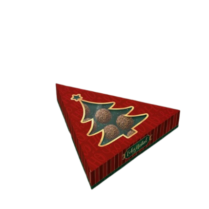 Caixa com Visor Panetone Arvore 6doces Noel 10un Ideia