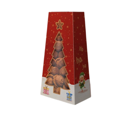 Caixa Pinheiro com Visor Conto de Natal 10un