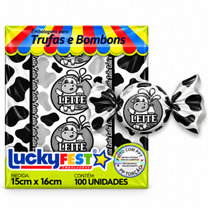 Embalagem para Trufas Leite 15x16cm 100un Lucky Fest Chocolandia