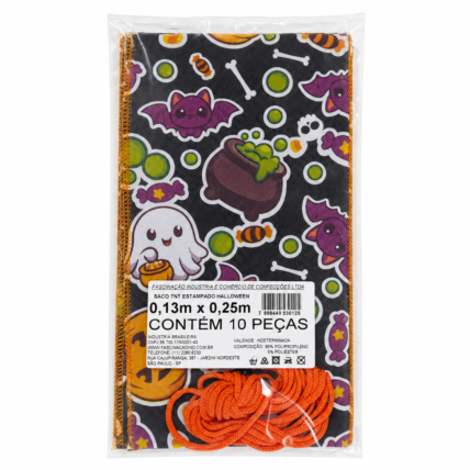 Saco Tnt Fascinaçao 13x25m 10un Halloween - Chocolandia