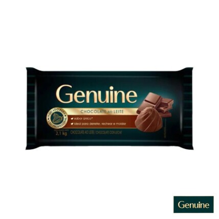 Chocolate ao Leite Genuine Barra 2,1kg – Chocolate Fracionado Profissional | Chocolândia