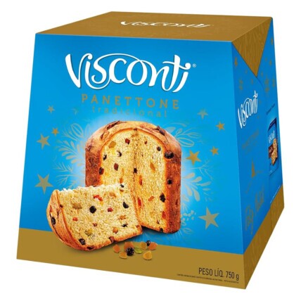 Panettone de Frutas Visconti 750g – Massa Fofinha, Aroma Tradicional e Sabor Clássico do Natal | Chocolândia