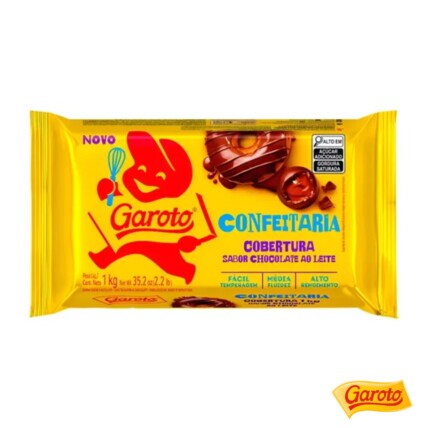 Cobertura Garoto Sabor Chocolate ao Leite 1kg para Confeitaria Profissional – Chocolandia