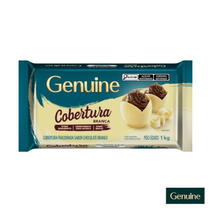 Cobertura Fracionada Branca Genuine Barra 1kg Para Confeitaria Profissional Chocolândia