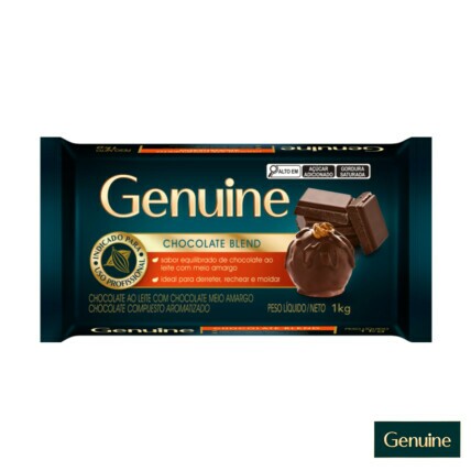 Chocolate em Barra Blend Genuine 1kg para Confeitaria com Sabor Intenso e Versátil Chocolândia