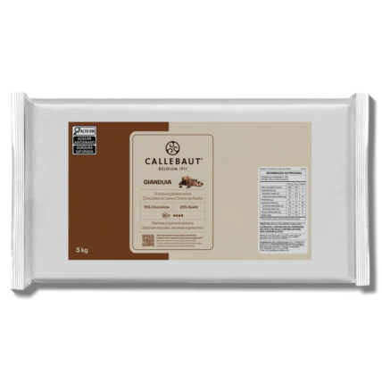Chocolate Belga Ao Leite com 25% de Avelã Gianduia 5kg Callebaut