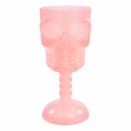 Taça Caveira Candy Rosa Halloween 382ml Cromus 1un Chocolandia