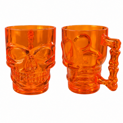 Caneca Caveira Laranja Halloween 588ml Cromus 1un Chocolandia