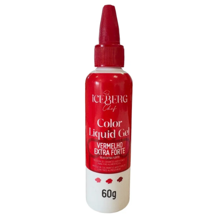 Corante Gel Liquido Extra Forte Vermelho Morango Iceberg 60g