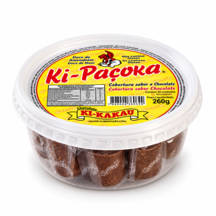 Paçoca Ki-Paçoka Escura com Cobertura de Chocolate Ki-Kakau 260g Chocolandia