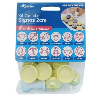Kit Carimbos Bluestar Signos Amarelo 7pc