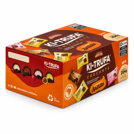 Bombom Ki-Trufa Crocante Sortidas Ki-Kakau 204g 12 Unidades Chocolandia