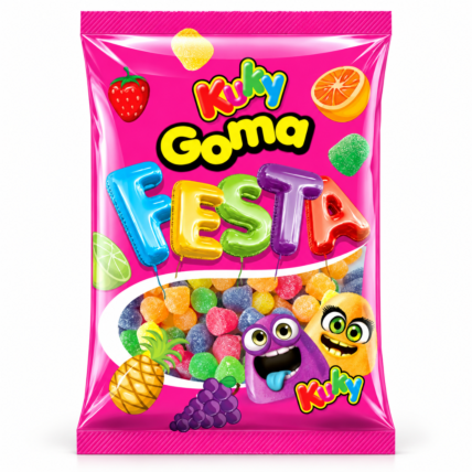 Bala de Goma Festa Sortida Kuky 1kg Sabores de Frutas Chocolândia