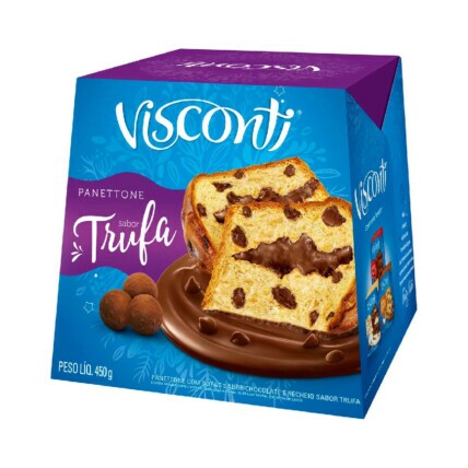 Panettone Sabor Trufa Visconti 450g – Recheio Cremoso, Massa Fofinha e Sabor Intensamente Chocolateado | Chocolândia