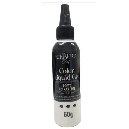 Corante Liquigel Preto Extra Forte Iceberg 60g
