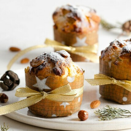 Minis Panetones de Frutas e de Chocolate 