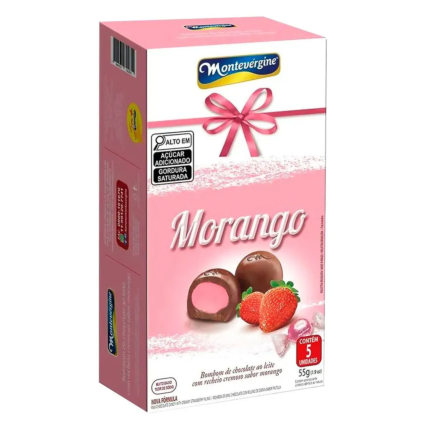 Bombom Recheio Morango Montevergine 55g