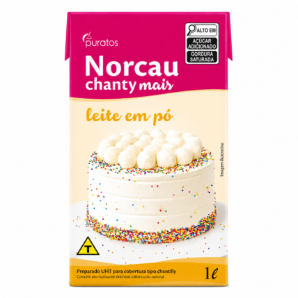 Chanty Norcau Mais Leite em Pó 1L Cobertura Tipo Chantilly Chocolandia