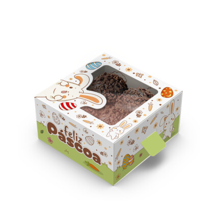 Caixa Gaveta Ideia com Visor para 4 Doces Páscoa Colorida 10 Unidades | Chocolândia