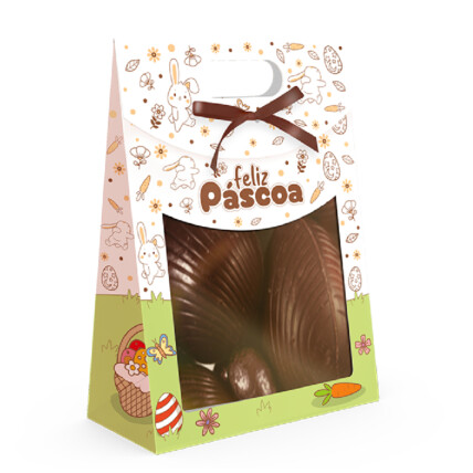 Caixa Maleta com Visor para Páscoa Colorir Ideia 10 Unidades Chocolandia