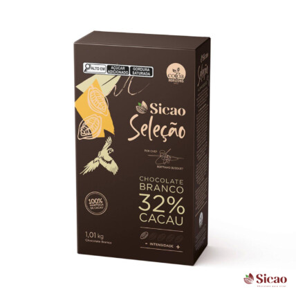 Chocolate em Gotas Branco Seleção 32% Cacau Sicao 1,01kg para Confeitaria Chocolandia