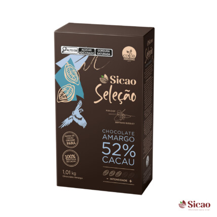 Chocolate em Gotas Meio Amargo Seleção 52% Cacau Sicao 1,01kg