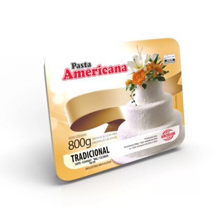Pasta Americana Arcolor 800g Tradicional para Cobertura e Decoração de Bolos Chocolandia