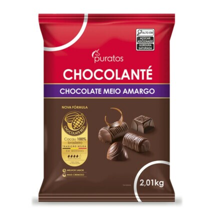 Chocolate em Gotas Meio Amargo Chocolanté Puratos 2,01kg para Confeitaria Profissional Chocolandia