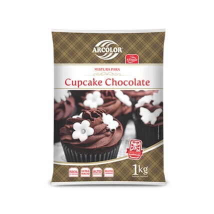 Mistura para Cupcake Chocolate Arcolor 1kg Prática e Rendimento Profissional Chocolandia
