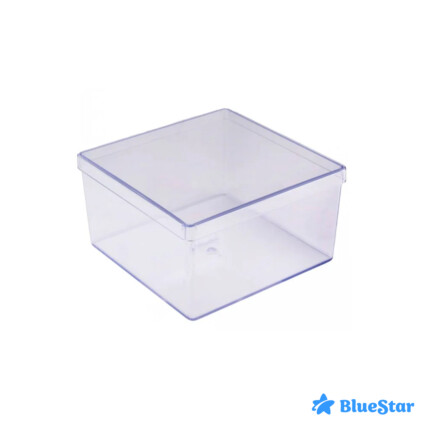 Cake Box Cristal Quadrada com Tampa 500mL Bluestar para Bolos e Sobremesas Chocolandia