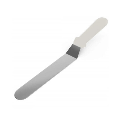 Espátula Confeiteiro Curva Cabo Branco 203mm Hércules Mundial Inox Profissional Chocolandia