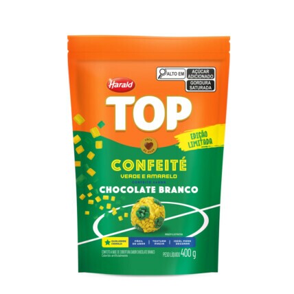 Granulado Top Confeite Verde e Amarelo Harald 400g para Decoração de Doces Chocolandia