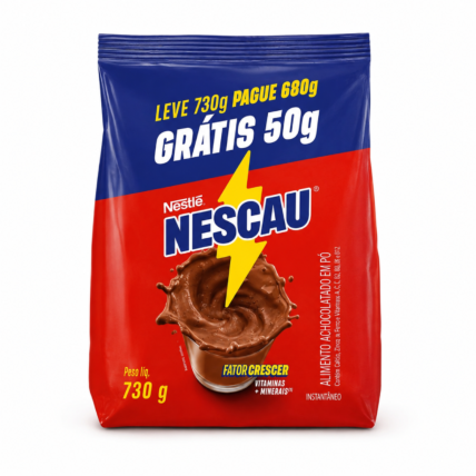Achocolatado em Pó Nescau Sachê 730g Nestlé Chocolândia