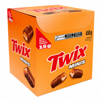 Chocolate Twix Fun Size 30 Unidades 450g Caramelo e Biscoito Mars Chocolandia