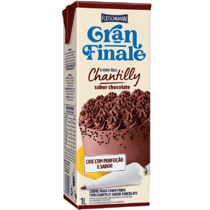 Chantilly Gran Finale Chocolate Fleischmann 1,1L Creme para Chantilly Chocolandia