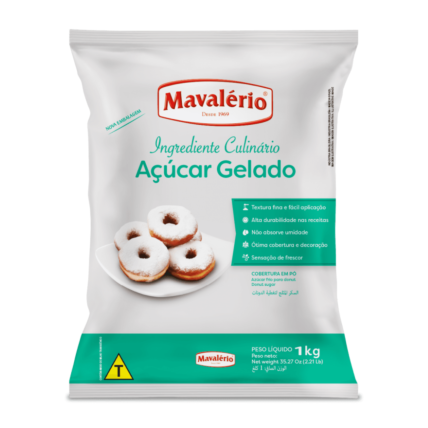 Açúcar Gelado Mavalério 1kg para Confeitaria e Decoração de Doces Chocolândia