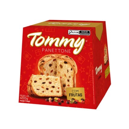 Panettone de Frutas Tommy 400g – Massa Fofinha, Frutas Selecionadas e Sabor Tradicional de Natal | Chocolândia