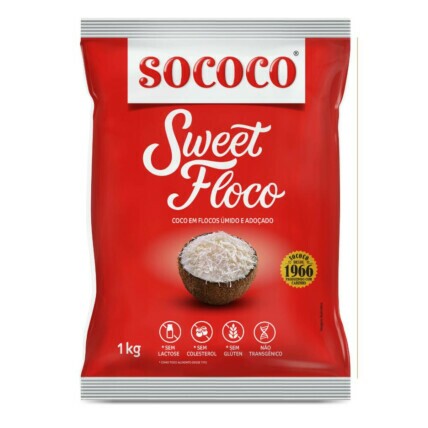 Coco Ralado Sweet Floco Coco Sococo 1kg | Ingrediente Premium para Confeitaria | Chocolândia