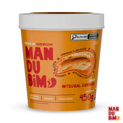 Pasta de Amendoim Integral Mandubim 450g Sem Açúcar e Rica em Proteínas Chocolandia