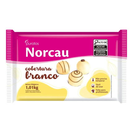 Cobertura Fracionada em Barra Branco Norcau Premium 1,01kg