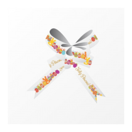 Laço Maxi Feliz Páscoa Ovinhos 24x50cm Albano com 10 Unidades para Embalagens Chocolandia