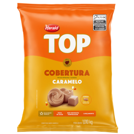 Cobertura Fracionada em Gotas Caramelo Top Harald 1,01kg